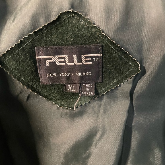 PELLE Green Suede Bomber Jacket XL - Picture 3 of 6
